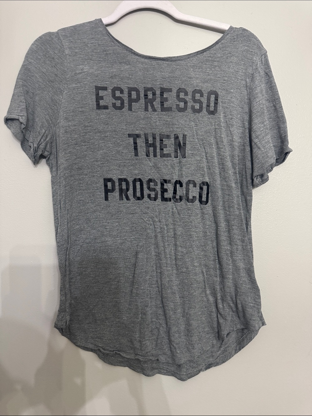 Old Navy Gray Graphic Tee - Espresso Then Prosecco